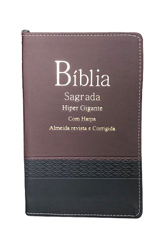 Biblia Harpa Letra Hipergigante Indice Bicolor Vinho e Preto