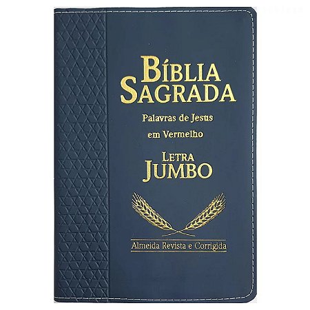 Biblia Sagrada Harpa Letra Jumbo Indice Luxo Azul