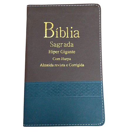 Biblia Harpa Letra Hipergigante Indice Bicolor Vinho e Azul