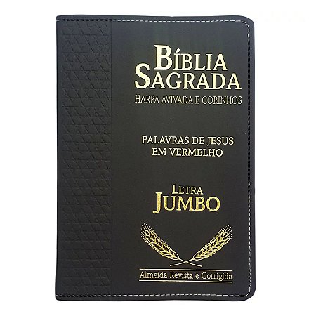 Biblia Sagrada Harpa Letra Jumbo Indice Luxo Preta