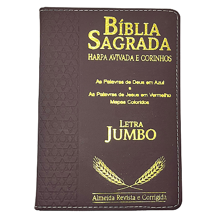 Biblia Sagrada Harpa Letra Jumbo Indice Luxo Vinho