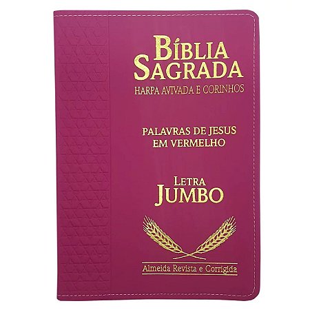 Biblia Sagrada Harpa Letra Jumbo Indice Luxo Pink