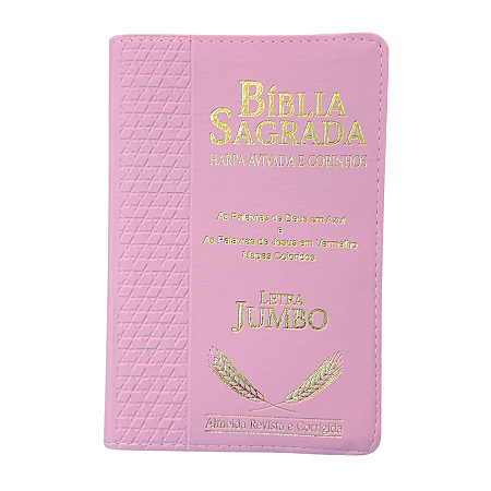 Biblia Sagrada Harpa Letra Jumbo Indice Luxo Rosa
