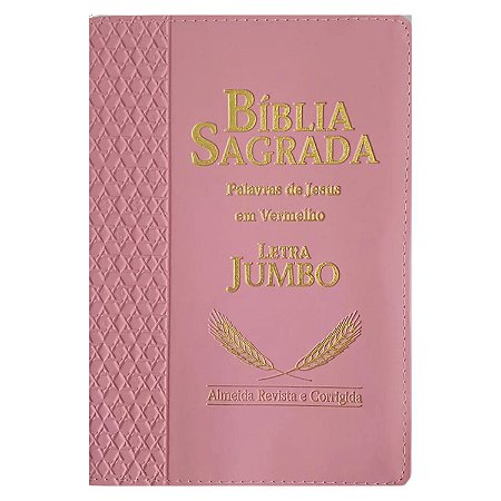 Biblia Sagrada Harpa Letra Jumbo Indice Luxo Rosa