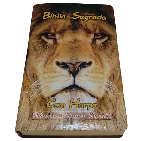 Bíblia Sagrada Harpa Gigante Índice Leão Capa Flexível