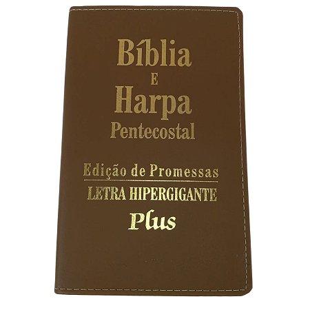 Bíblia Sagrada Harpa  Hipergigante Índice Capa Luxo Marrom