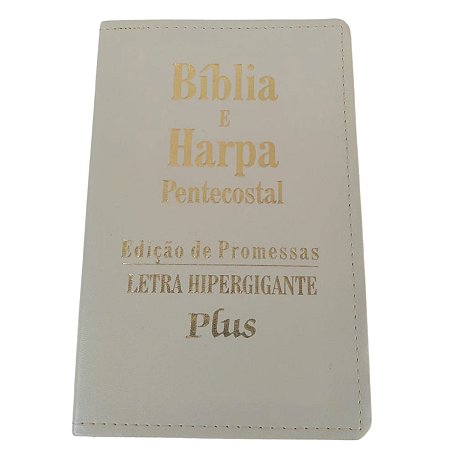 Bíblia Sagrada Harpa Hipergigante Índice Capa Luxo Creme