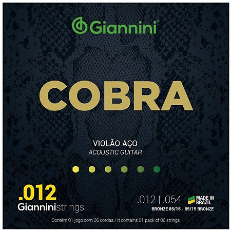 Encordoamento Para Violão Aço Giannini Cobra .012