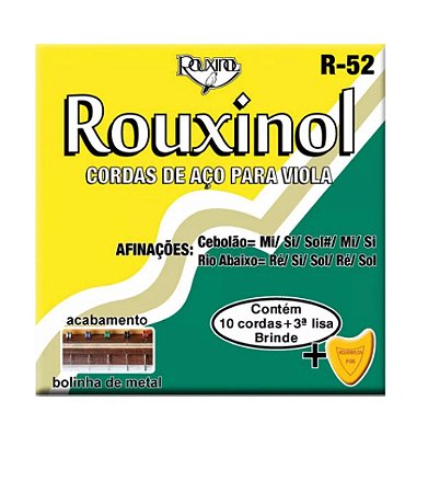 Encordoamento Para Viola Rouxinol Aço R52 Brinde Palheta