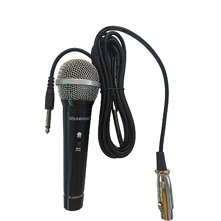 Microfone Dinâmico Soundvoice SM100 Com Fio