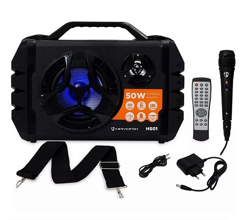 Caixa Multiuso Portátil Hayonik 50w Bluetooth Rádio Fm Usb