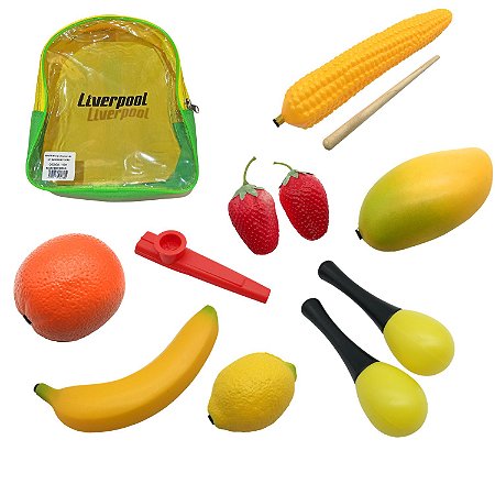 Kit Bandinha Infantil Frutas Chocalho Sortidas 12 Itens