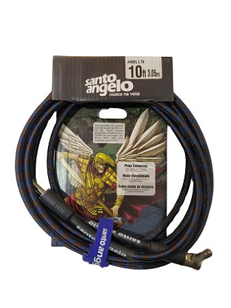Cabo Guitarra P10XP10 Ponta 90° 3.05m Tecido Santo Ângelo