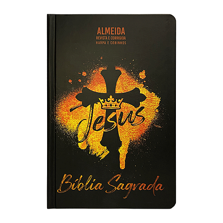 Bíblia Sagrada Slim Arc Harpa e Corinhos Letra Normal Capa Dura Rei dos Reis