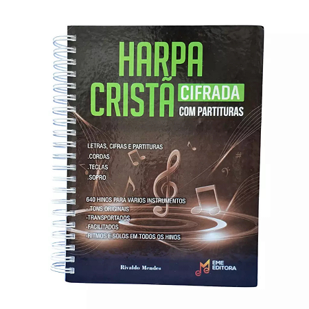 Harpa Cristã com Cifra e Partitura 640 Hinos Capa Dura EME Editora