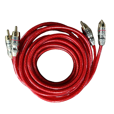 Cabo de Som Automotivo RCA Duplo 5mm de Diâmetro 5M Blindado