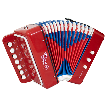 Acordeon Infantil 3 Baixos 7 Teclas Vermelho Spring Kids