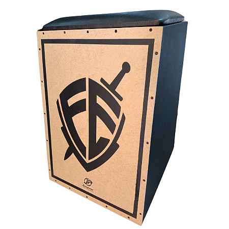 Cajon Eletroacústico Inclinado Jaguar K2 Pro Escudo da Fé