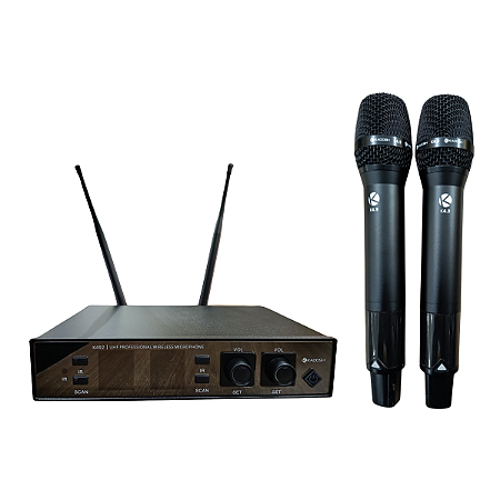 Microfone Sem Fio Duplo Kadosh K492m Uhf Profissional Mão