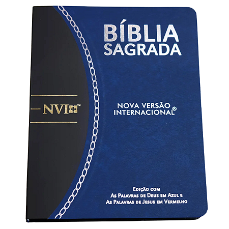 Biblia Sagrada Slim Large NVI Bicolor  Azul e Preto