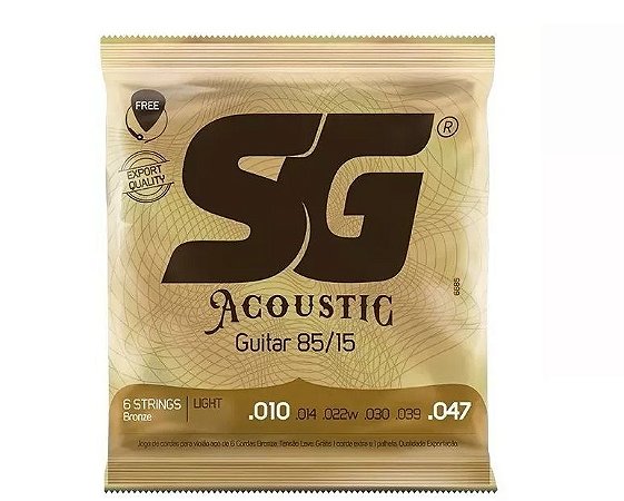 Encordoamento SG Para Violão Aço 010 Tensão Leve Bronze
