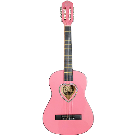 Violão de Nylon Rosa Infantil Pink Heart MYTH 3/4 MT34N