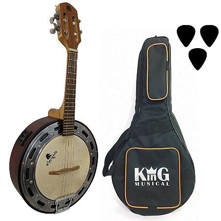 Kit Banjo Marques Elétrico Natural  Ativo A20C Capa Palhetas