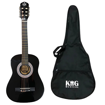 Kit Violão Infantil de Nylon Myth MT34N 1/2 Black e Capa