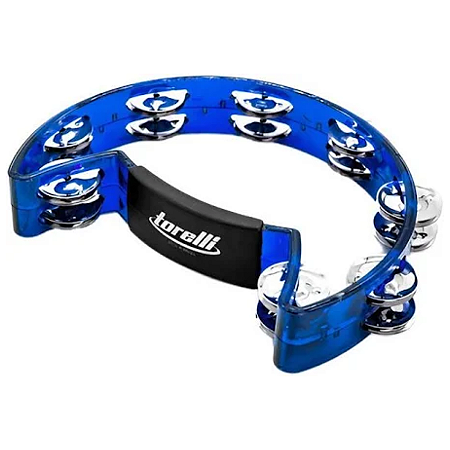 Pandeirola Meia Lua Cristal Torelli Tp316 Azul Profissional
