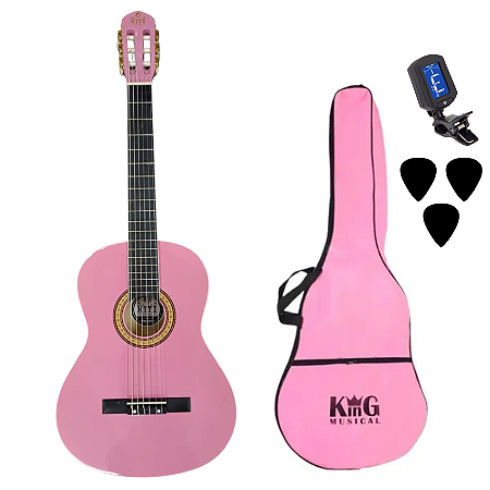 Kit Violão de Nylon Acústico Pink MYTH MT39N Acessórios
