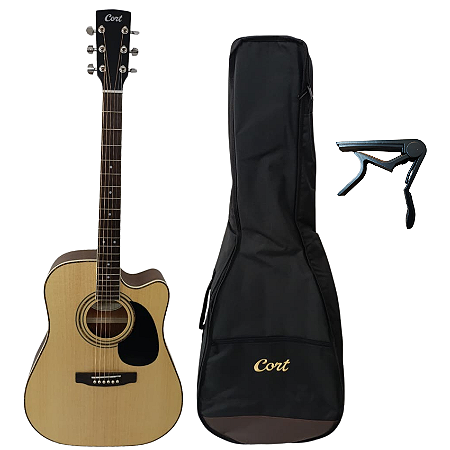 Kit Violão Aço Cort  Eletroacústico AD880CE Bag Capotraste
