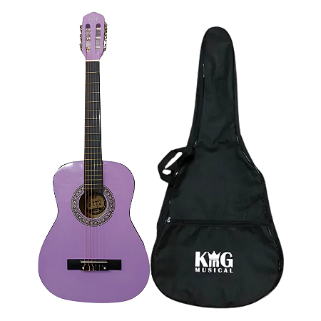 Kit Violão Nylon Purple 3/4 Myth MT36N Juvenil Com Capa