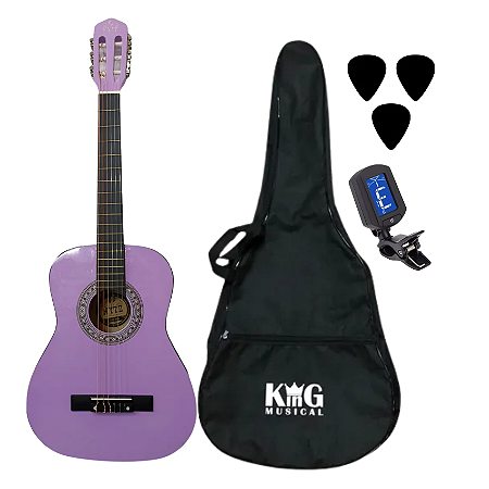 Kit Violão Nylon Purple 3/4 Myth MT36N e Acessórios