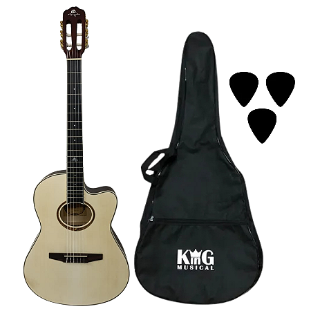 Kit Violão Nylon Marques Eletroacústico Com Capa E Palhetas