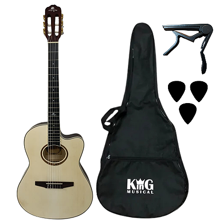 Kit Violão Nylon Marques Eletroacústico Com Acessórios
