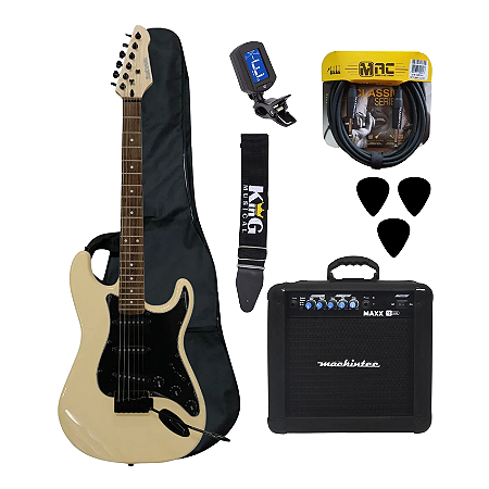 Guitarra Stratocaster Ivory Creme Rockwave RW50IV Acessórios