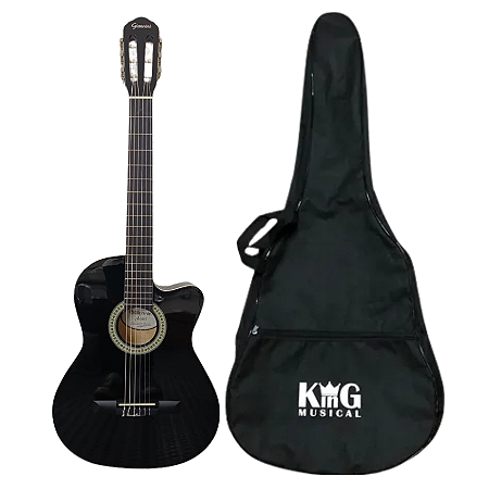 Kit Violão Nylon Eletroacústico Giannini NF14 CEQ BK Com Bag