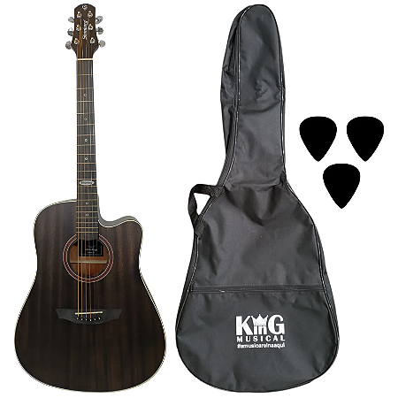 Violão Eletroacústic Aço Folk Strinberg SD200C Capa Palhetas