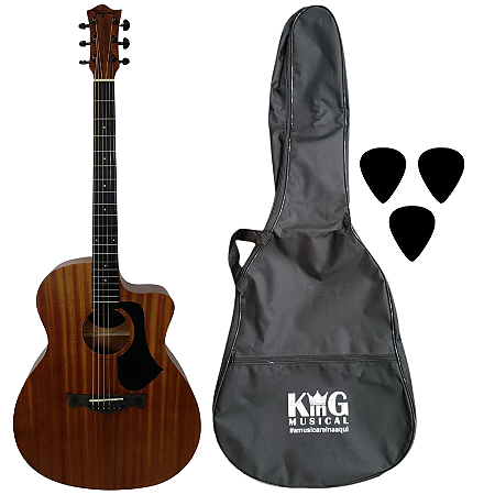 Kit Violão Aço Tagima Dallas Gran Reserva Capa e Palhetas