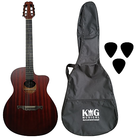 Kit Violão Nylon Tagima Vegas GranReserva Capa e Palhetas