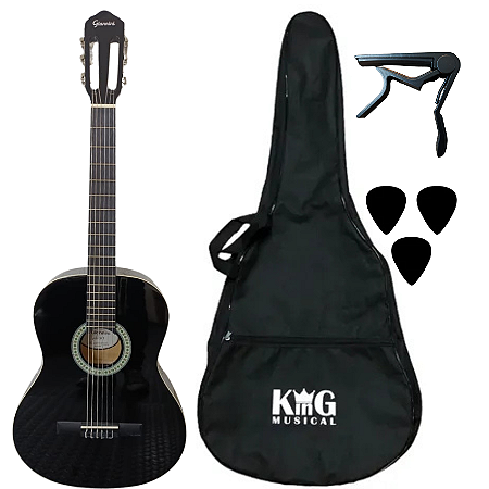 Kit Violão Nylon Giannini Start N14 BK Preto e Acessórios