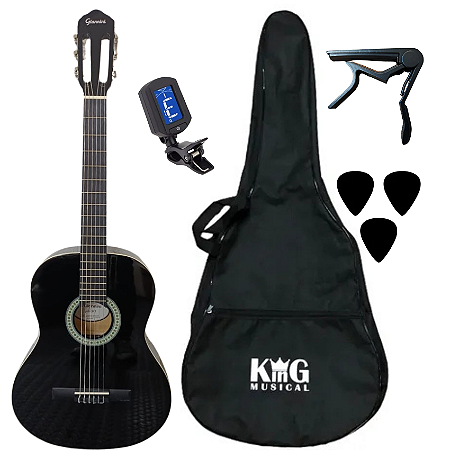 Kit Violão Nylon Giannini Start N14 BK Preto com Acessórios