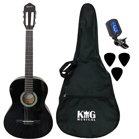 Violão Nylon Giannini Start N14 Preto Capa Afinador Palhetas