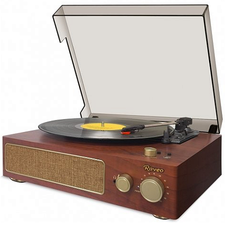 Vitrola Raveo Studio Brown Marrom Com Toca Disco Bluetooth