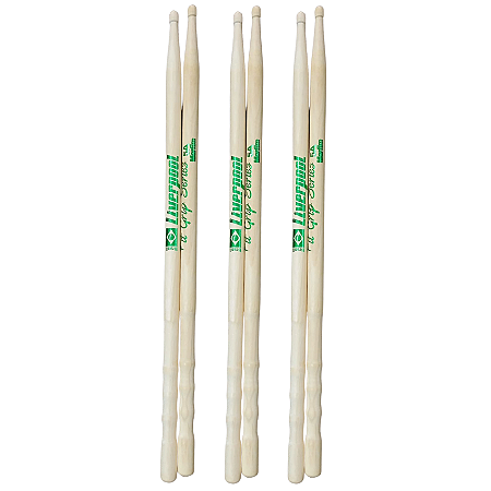 Kit 3 Pares Baqueta Liverpool FitGrip Series 5A Ponta Marfim