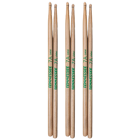 Kit 3 Pares Baqueta 7A TennesseLiverpool Ponta Madeira Jataí