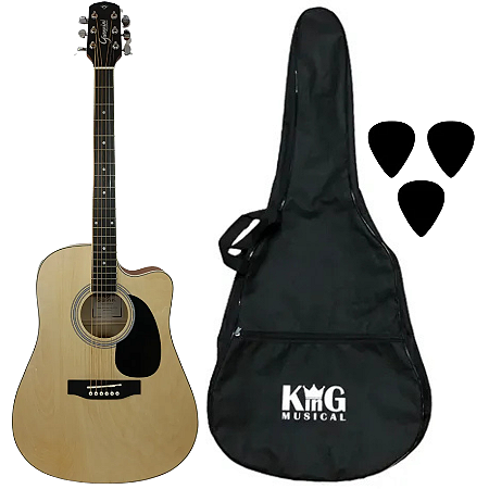 Kit Violão Aço Giannini Performance GDC1 Capa e Palhetas