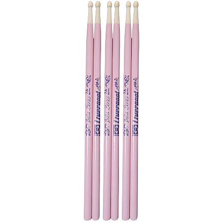 Kit 3 Pares Baqueta 7A Liverpool Bella Series Marfim Rosa