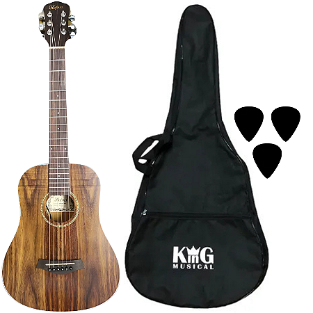 Kit Violão Elétrico Baby Hofma Fosco HBB34K Capa Palhetas