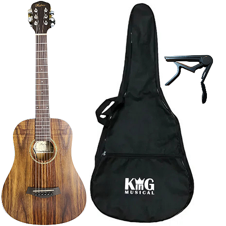 Kit Violão Elétrico Baby Hofma Fosco HBB34K Capa Capotraste